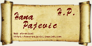 Hana Pajević vizit kartica